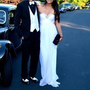 La Femme White Prom/Ball Dress